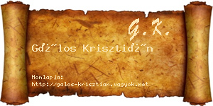 Gálos Krisztián névjegykártya